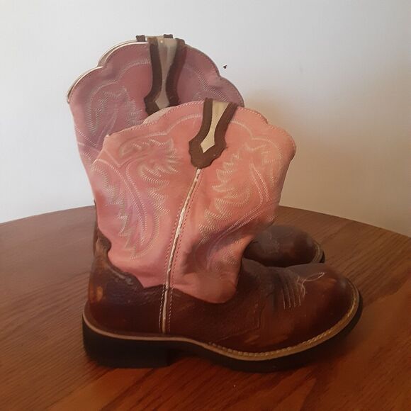 ARIAT Womens 6 B BROWN FATBABY Pink Cowgirl Western 10001205 (16981) - Picture 4 of 13